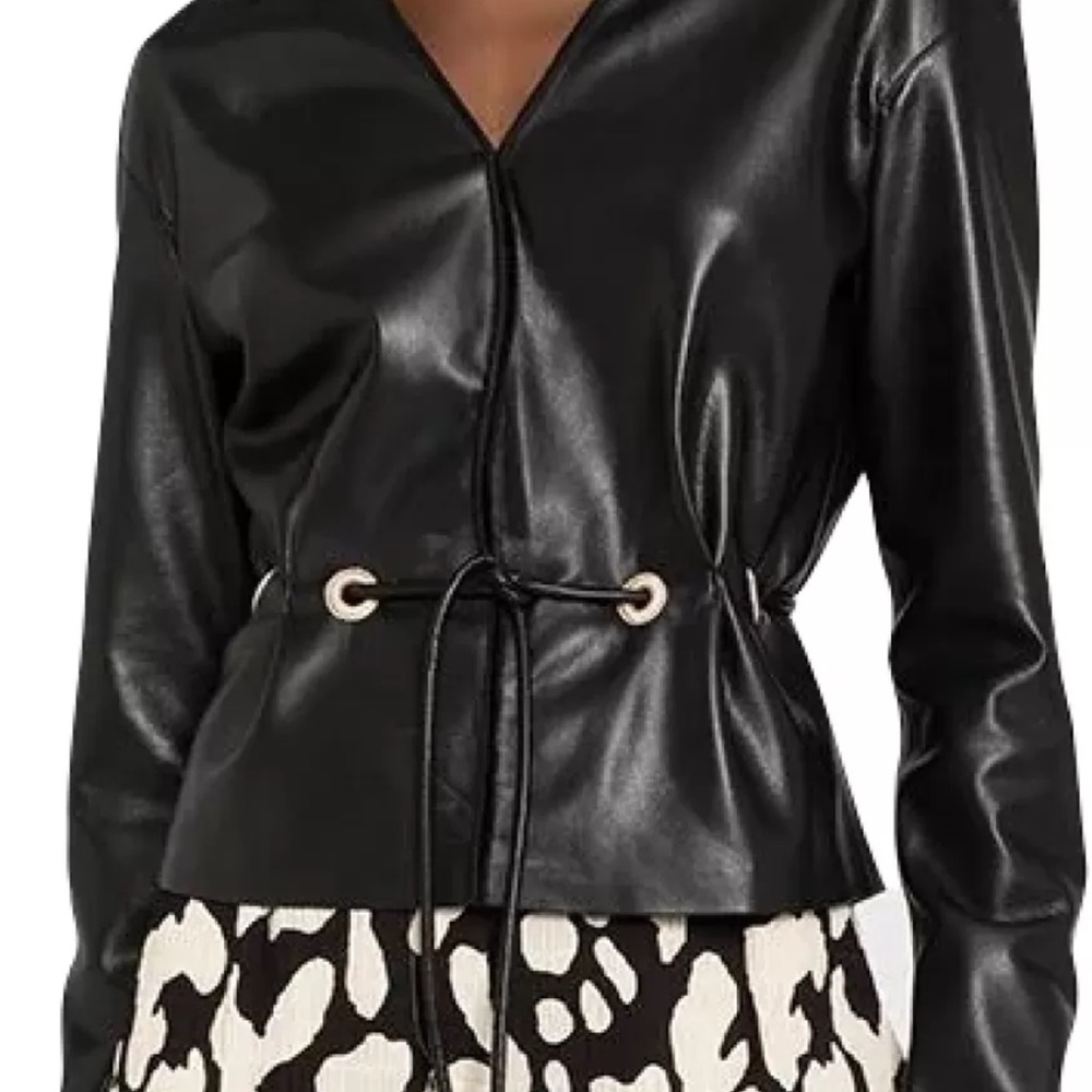 Nanushka Black Faux Leather Tunic